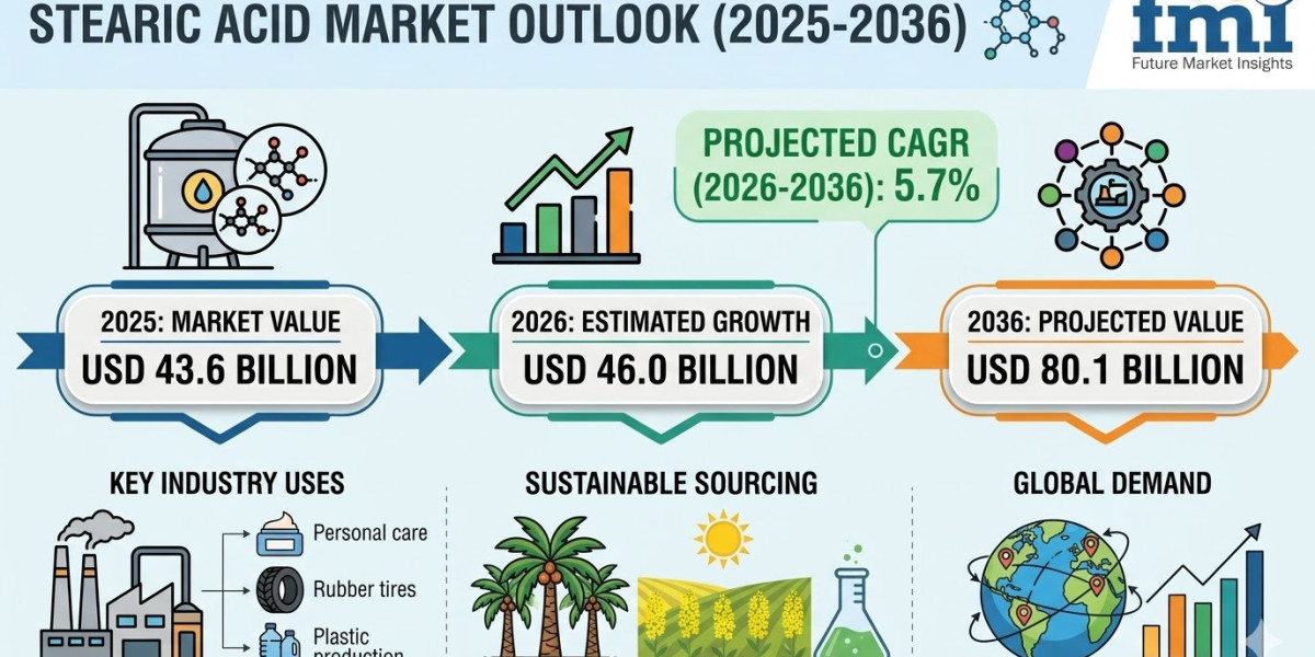 Stearic Acid Market to Reach USD 80.5 Billion by 2036 as Industrial Demand and Bio Based Applications Expand Globally