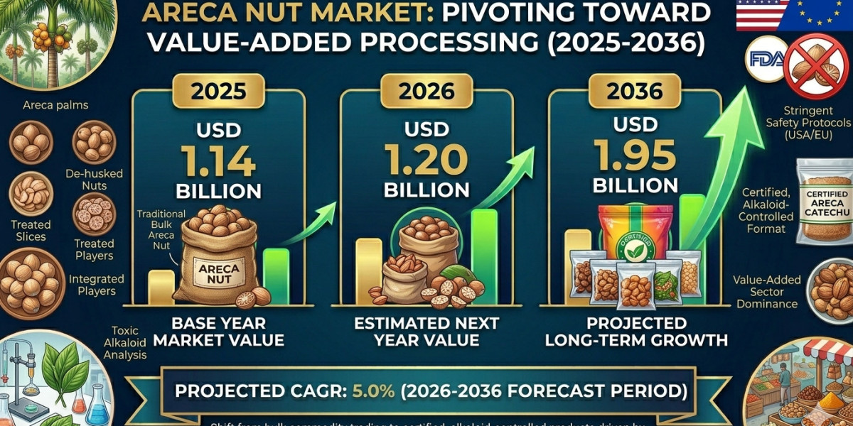 Areca Nut Market to Reach USD 1.95 Billion by 2036 as Value-Added Processing and Regulatory Shifts Reshape Industry Dyna