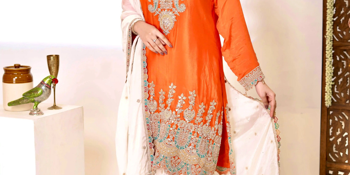 Is an Orange Farshi Salwar Suit Set the Right Choice for Long Festive Functions?